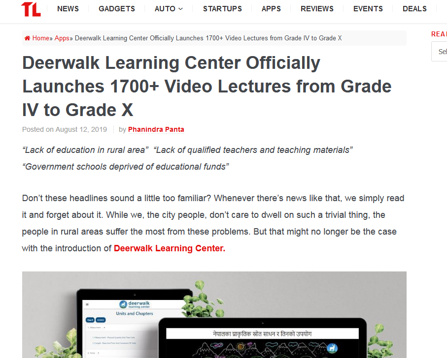 Deerwalk Learning Center- Covered by TechLekh